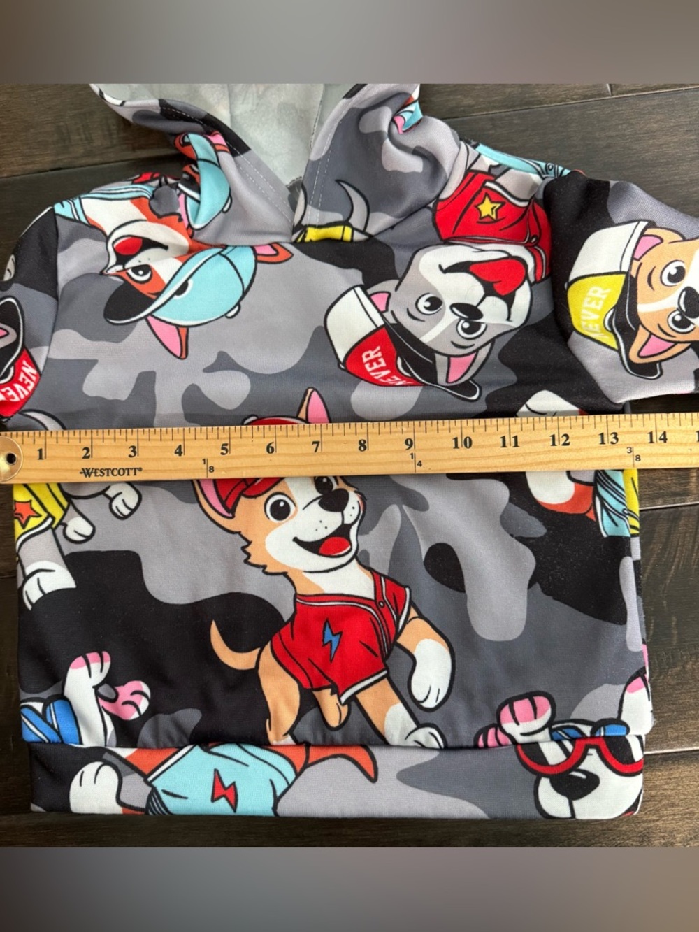 💜3/$15 Boys Paw Patrol Camo Print Fleece Lined Hoodie - 4Y - Picture 5 of 6